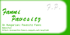 fanni pavesitz business card